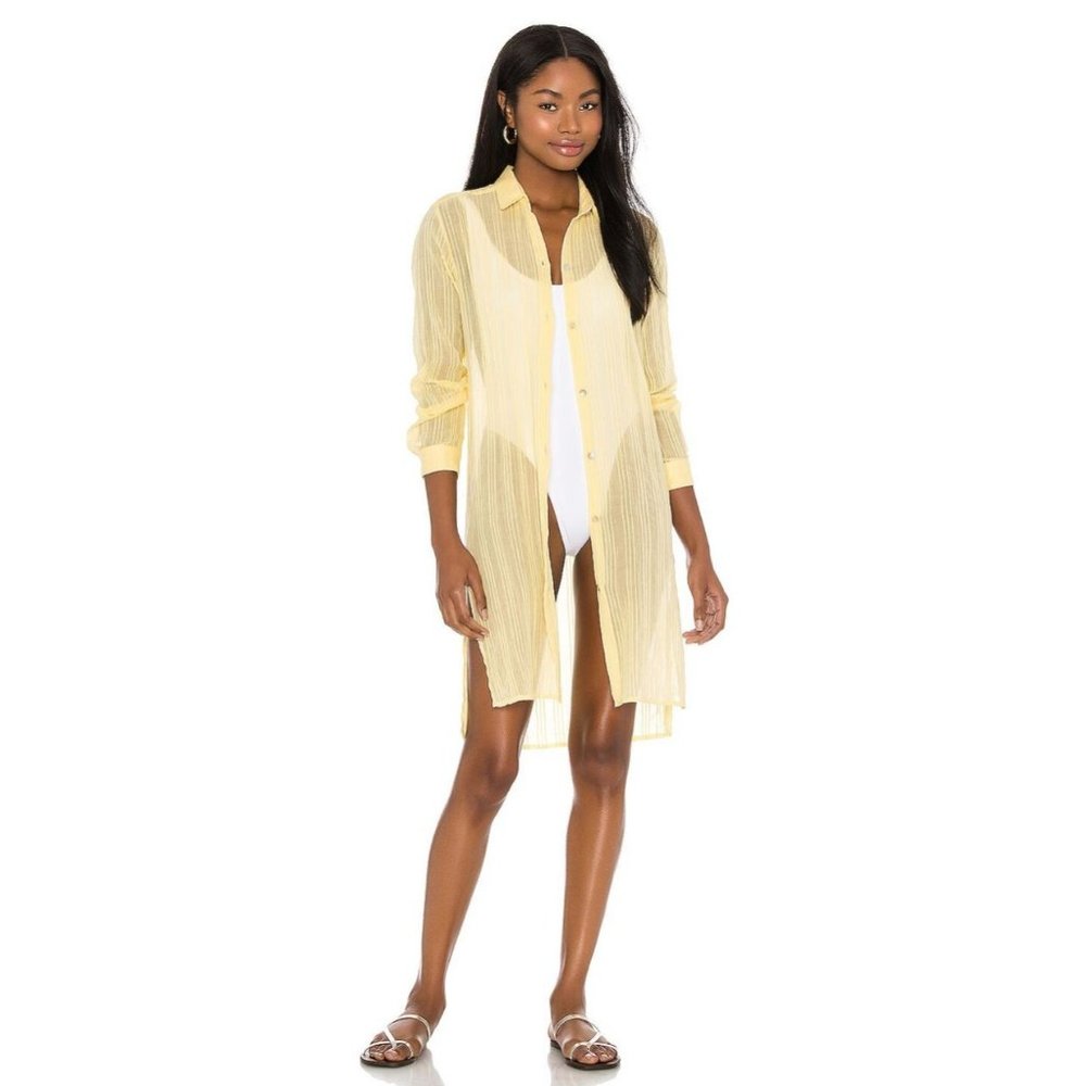 PQ Shea Cover Up Button Down Citrine Yellow Size XS/S - Picture 2 of 12